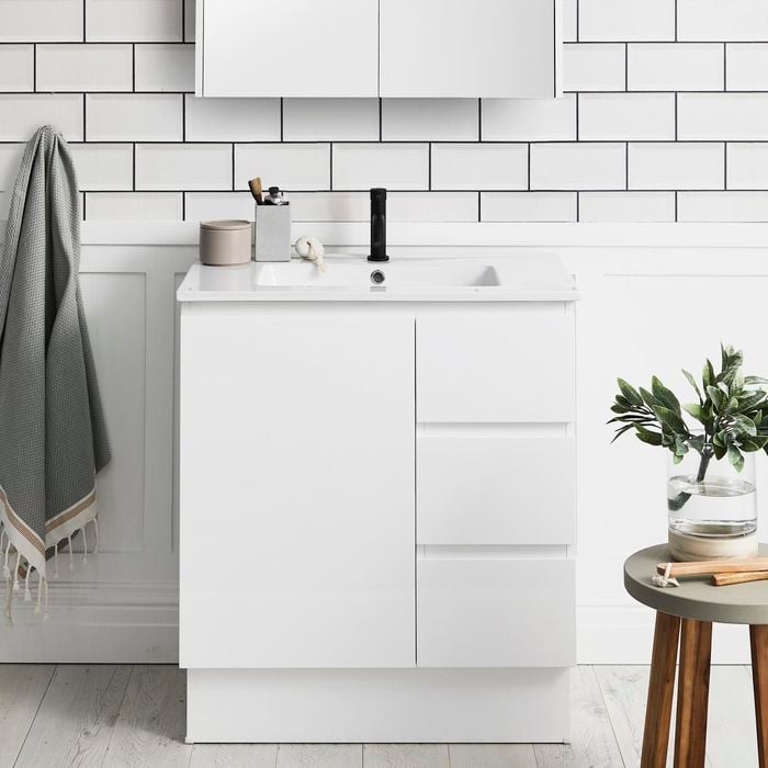 CIBO 750mm White Tonic Full Height Bathroom Vanity - Bunnings Australia
