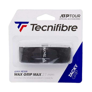 Tecnifibre Wax Tennis Replacet Grip Max Tacky Grip 2.1mm Strong Tackiness in Black