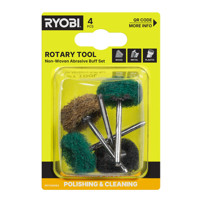 Ryobi Rotary Tool Non-Woven Abrasive Buff 4-Piece Set