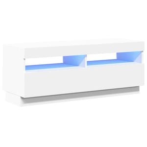 vidaXL TV Cabinet with LED Lights White HiFi Unit Stereo Storage Furniture