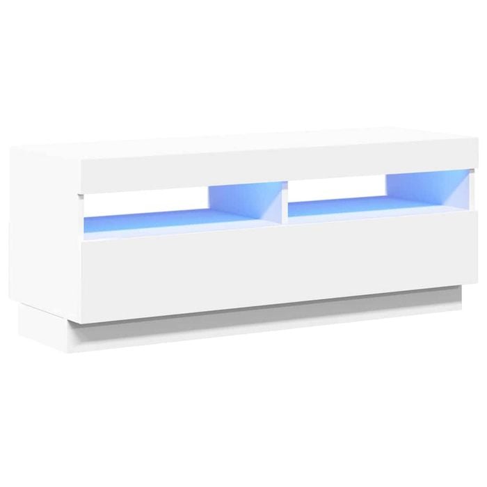 vidaXL TV Cabinet with LED Lights White HiFi Unit Stereo Storage Furniture