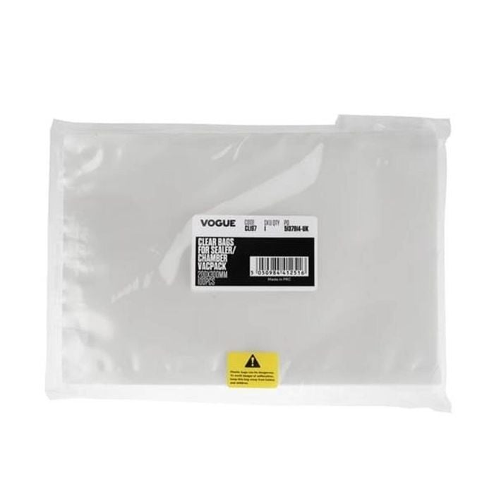 Vogue Vacuum Pack Bags Chamber 100 Pack 200x250mm Commercial Food Storage