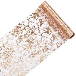 Catzon Table Runner Roll Sequin Foil Metallic Cloths for Christmas Decor-RoseGold