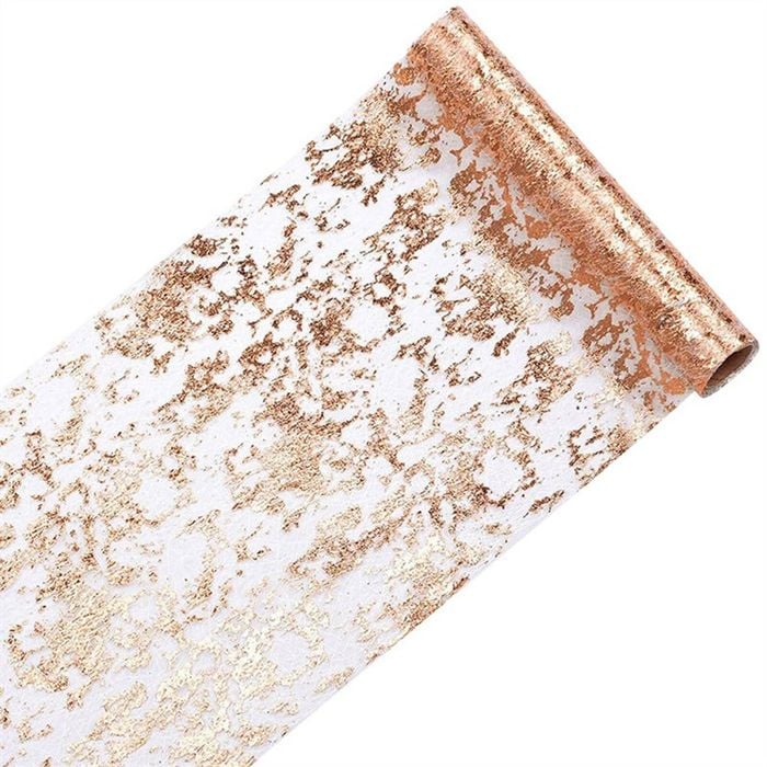 Catzon Table Runner Roll Sequin Foil Metallic Cloths for Christmas Decor-RoseGold