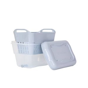Strucket 4.5L Strainer Bucket with Lid Grey / Clear