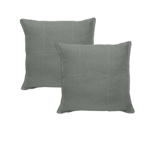 Pair of Pure Linen European Pillowcases 60x60 cm Silver Grey