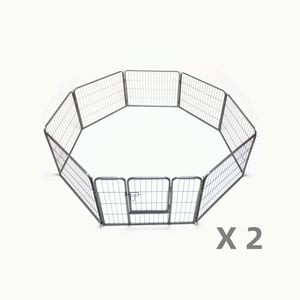 Yes4pets 2 X 8 Panel 60 Cm Heavy Duty Pet Dog Puppy Cat Rabbit Exercise Playpen Fence
