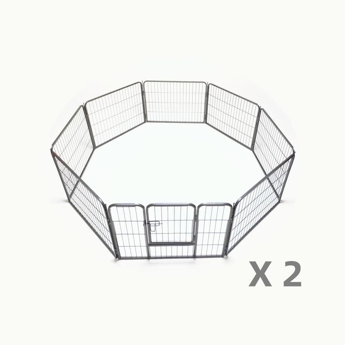 Yes4pets 2 X 8 Panel 60 Cm Heavy Duty Pet Dog Puppy Cat Rabbit Exercise Playpen Fence