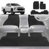 6D Diamond Car Floor Mats for Mitsubishi Triton Club Cab 2015-2023-Full Set-Black-Outback GT
