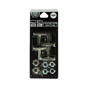 GRUNT Universal T-Slot Drop & Turn Bolt & Nut Set - 4 Pack