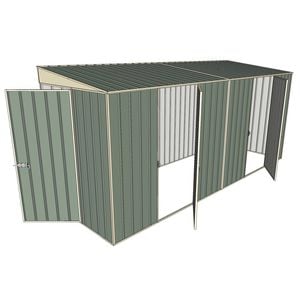 Build-a-Shed 1.5 x 4.5 x 2m Dual Single Hinged Side Door Skillion Shed - Green