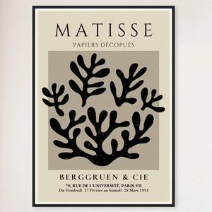 Galrie Henri Matisse Exhibition Print - Captivating Art at Berggruen & Cie (Black), Black Frame, A4 21 x 30cm (8 x 12inch)