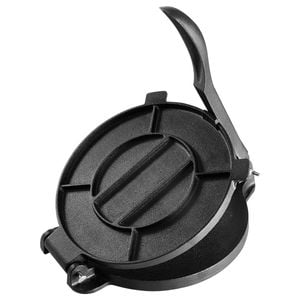 Vevor Tortilla Press Black for Pre-Seasoned Pataconera Maker with 100 Pcs Parchment Paper