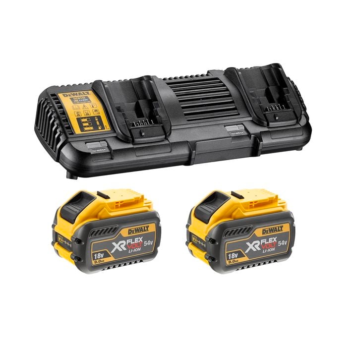 DeWALT Dual Port Charger With 2 x 9.0Ah Batteries