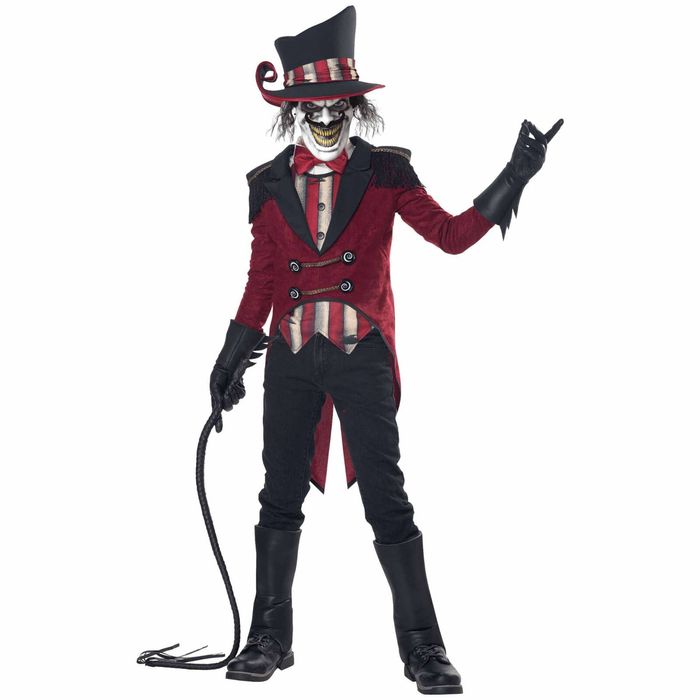 Wicked Ringmaster Horror Circus Evil Creepy Scary Halloween Boys Costume L