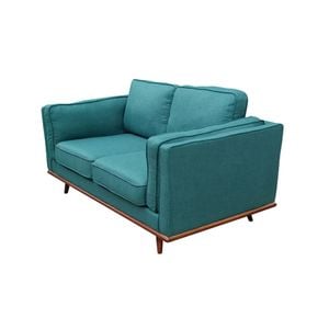 2 Seater Sofa Teal Fabric Lounge Set for Living Room Couch with Wooden Frame