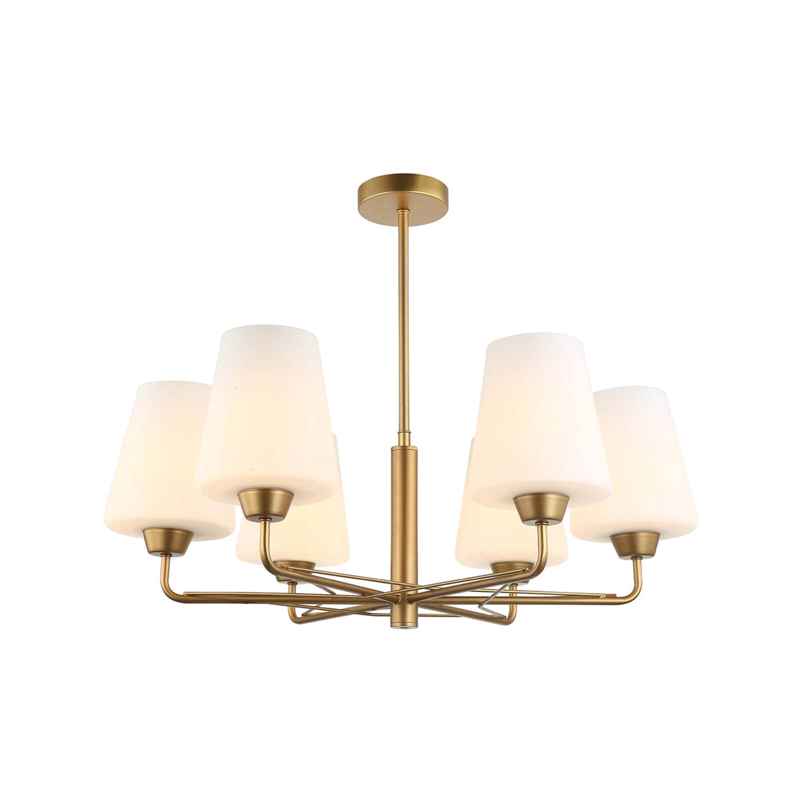 CLA Lighting ABBEY Matt Black/Gold with Opal Glass Pendant Light - Gold product image