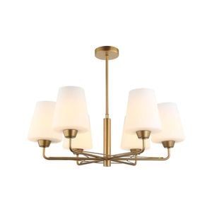CLA Lighting ABBEY Matt Black/Gold with Opal Glass Pendant Light - Gold