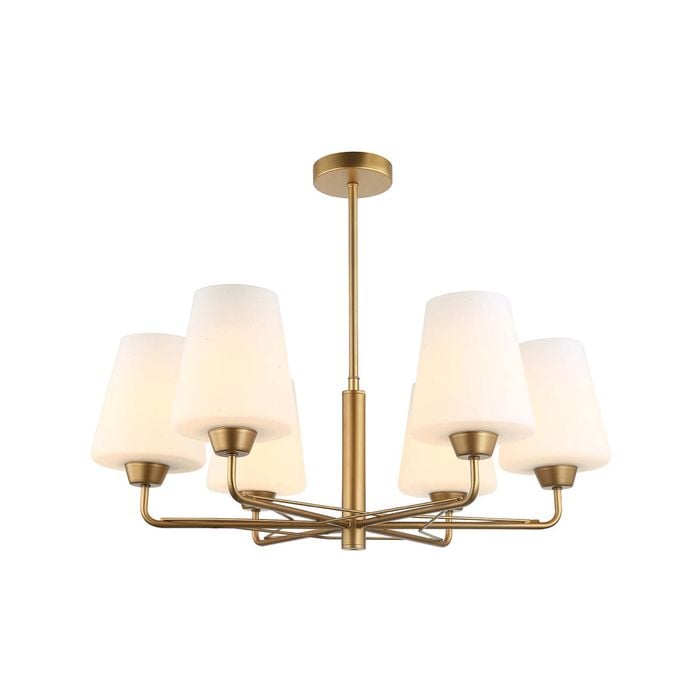 CLA Lighting ABBEY Matt Black/Gold with Opal Glass Pendant Light - Gold