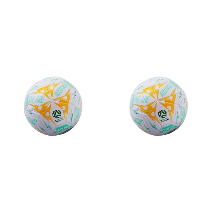 2PK MATILDAS Womens Lightning PVC Soccer Ball Size 5 - Mint