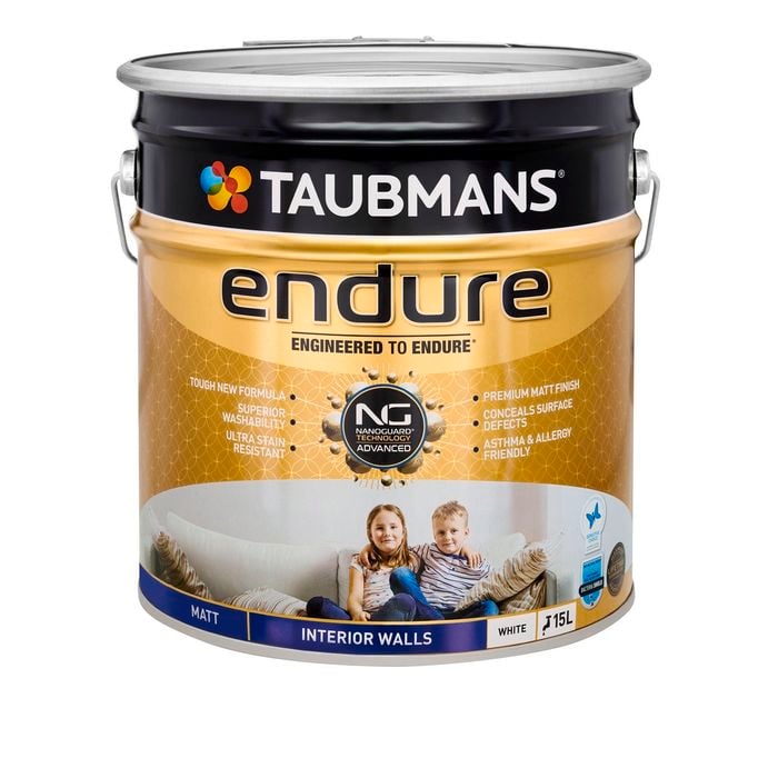 Taubmans 15L White Matt Endure Interior Wall Paint