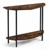 Costway Half-moon Console Table Metal 2tier Industrial Shelf Brown