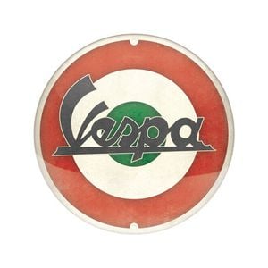 Nostalgic-Art Round Vespa Logo Italian Metal Decorative Sign 35x35x0.5cm