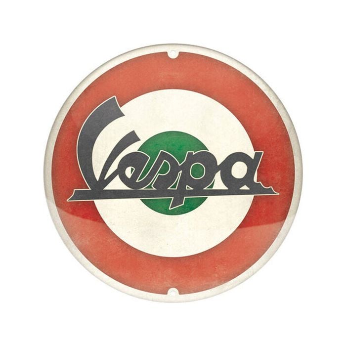 Nostalgic-Art Round Vespa Logo Italian Metal Decorative Sign 35x35x0.5cm