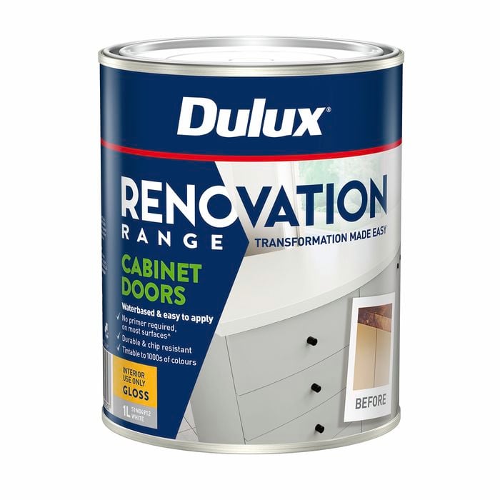 Dulux 1L White Gloss Renovation Range Cabinet Doors - 1L