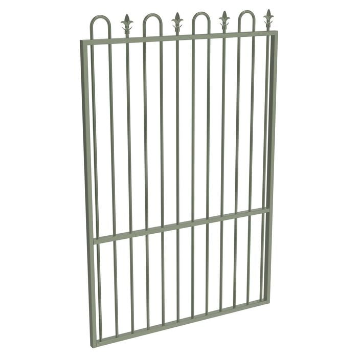 ProtectorAl 800 - 1200 x 1800mm Pale Eucalypt Aluminium Loop And Spear Pool Gate With Mid Rail