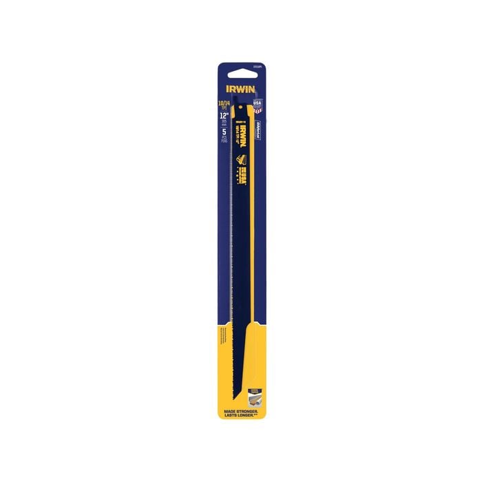 IRWIN 305mm 10/14TPI Bi-Metal Fire And Rescue Reciprocating Saw Blade - 5 Pack