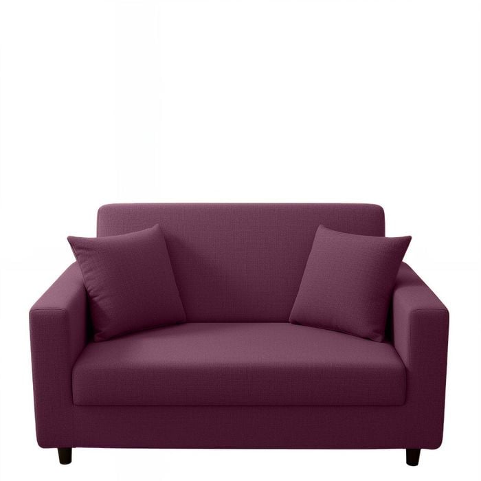 Anyhouz 2 Seater Sofa Cover Plain Bean Paste Red Style And Protection For Living Room Sofa Chair Elastic Stretchable Slipcover