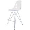 Sk Designer Living | Replica Eames Dsr Stool | Clear & Chrome
