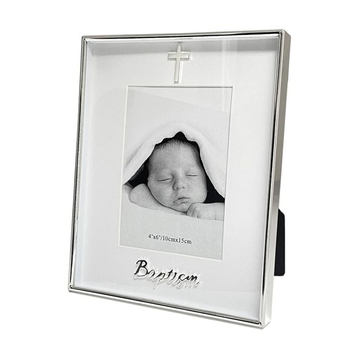Gibson Gifts Boxed Baptism Picture Photo Frame 4x6 White Silver