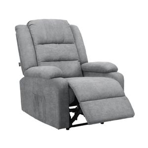 Oikiture Recliner Chair With Side Pocket Polyester Grey