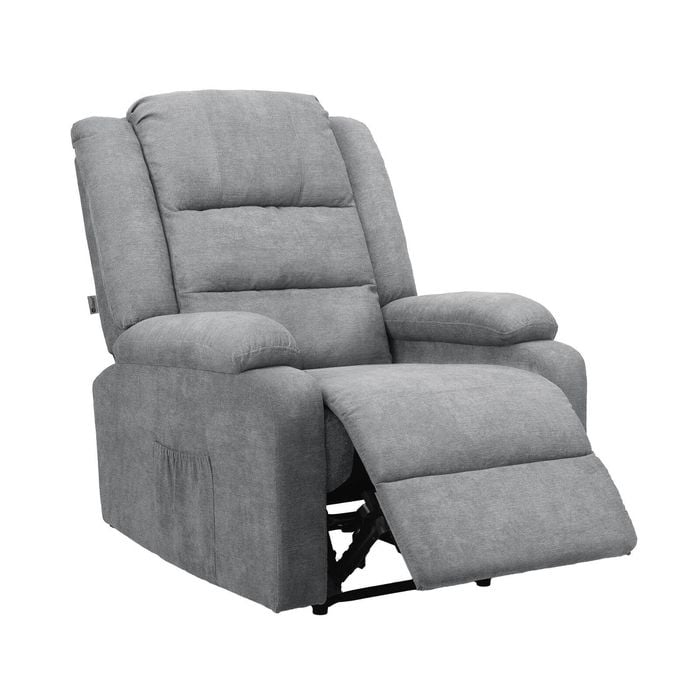 Oikiture Recliner Chair With Side Pocket Polyester Grey