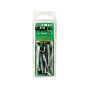 Otter 12 x 50mm Black Hex Head Screws - 10 Pack