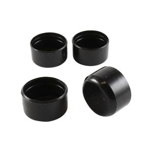 Surface Gard 25mm Black Round Plastic External Chair Tip - 4 Pack