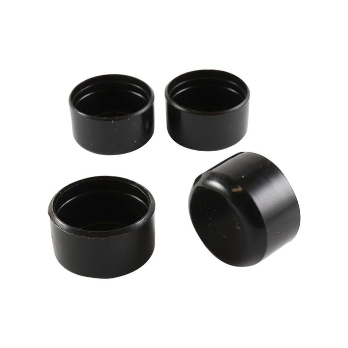 Surface Gard 25mm Black Round Plastic External Chair Tip - 4 Pack