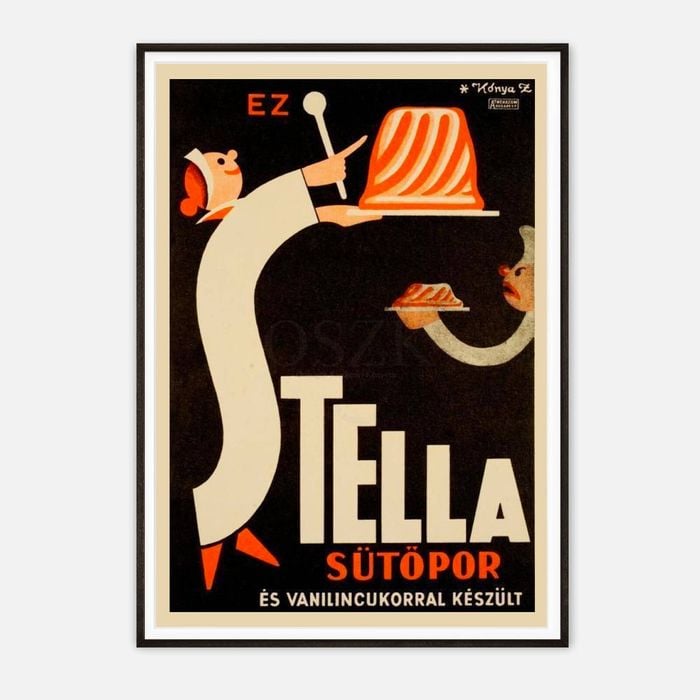 Galrie Stella Sütöpor Vintage Advertising Poster Art Print, Black Frame, A4 21 x 30cm (8 x 12inch)