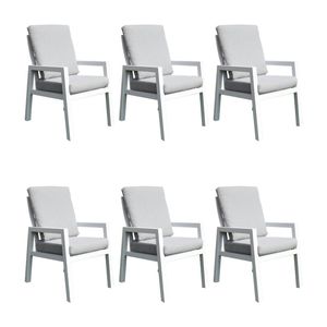 Furano 6pc Set Aluminium Outdoor Dining Chair White