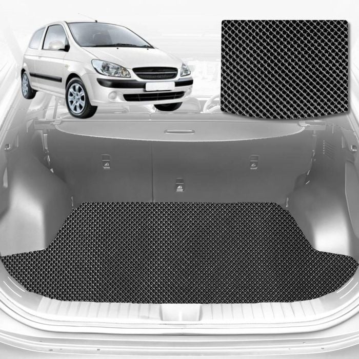 6D Diamond Car Boot Mat for Hyundai Getz 2002-2011-Cargo Mat-Black-Outback GT
