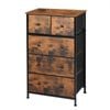 Levede 5 Chest of Drawers Tallboy Dresser Brown
