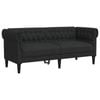 vidaXL Chesterfield Sofa 2-Seater Couch Loveseat Living Room Black Fabric