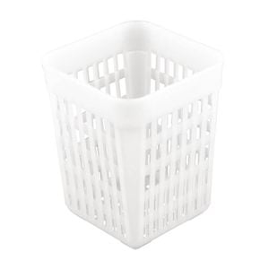 Olympia Square Cutlery Basket Durable Plastic Dishwasher Safe White 140x110x110mm
