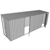 Build-a-Shed 1.5 x 6 x 2m Sliding Door Tunnel Shed With 2 Hinged Side Doors - Zinc
