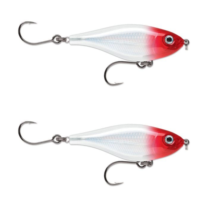 2x Rapala 8cm X Rap Twitchin' Mullet Slow Sink Glidebait Fish Lures - Red Ghost