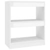 vidaXL Book Cabinet/Room Divider High Gloss White Storage Bookcase Organiser