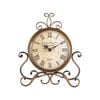 Salesbay 24cm Vintage Style Round Clock Table Bedside Desk Silent French Country Decor