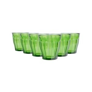 Picardie Glass Tumblers - 250ml - Jungle Green - Pack of 6